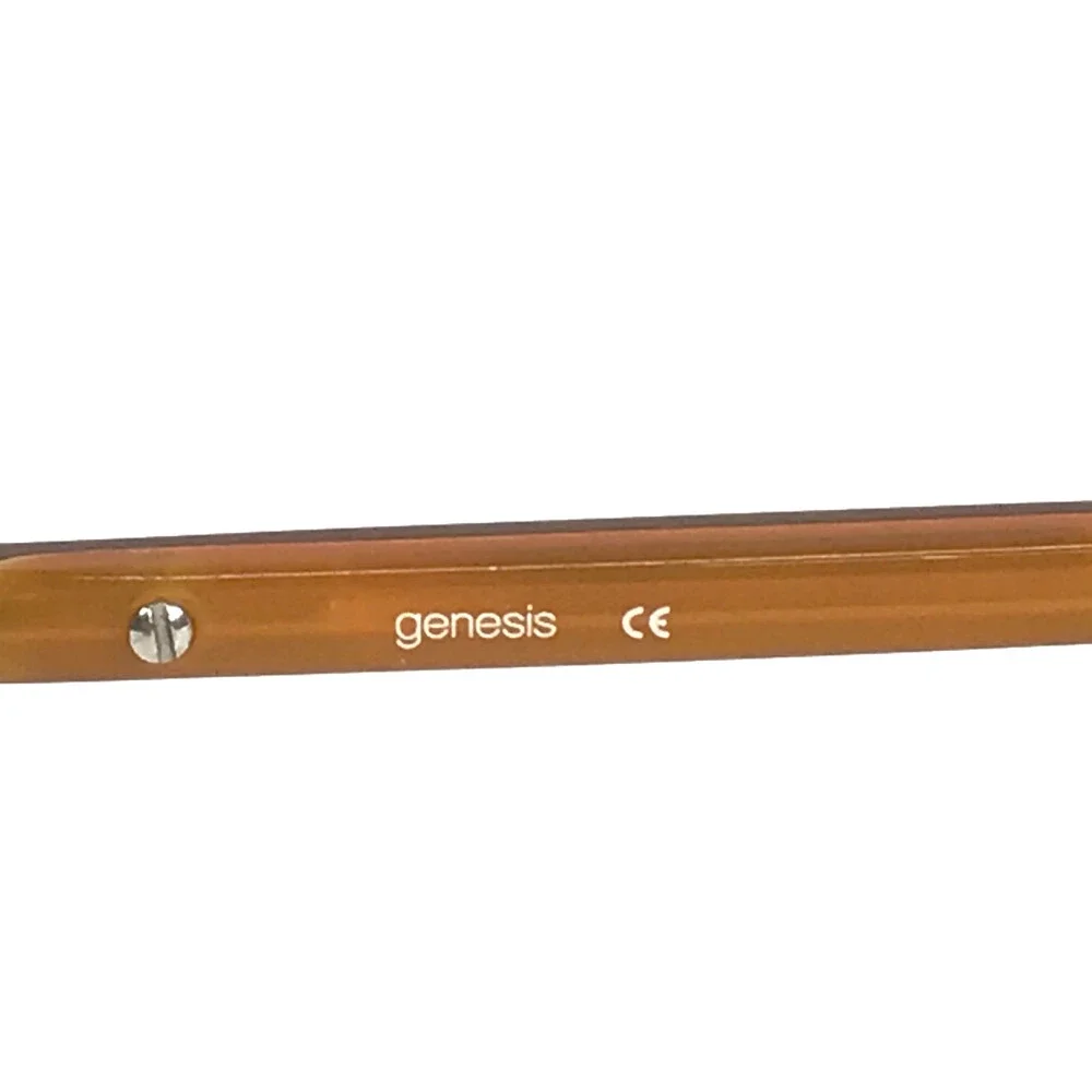 Genesis Eyeglasses Frames G4003 BROWN Shiny Oval Wire Rim 54-18-140